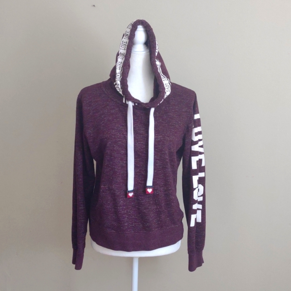 Reflex brand purple "Love" hoodie‎ Size. L